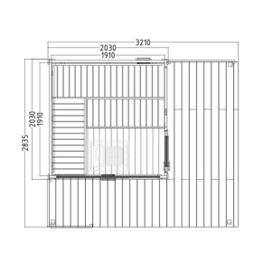 Sentiotec Aussensauna Gartensauna Scala Medium 321 x 283 cm