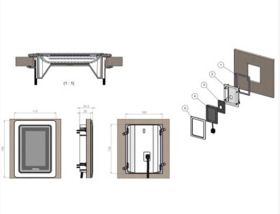 Tylö Wandeinbaurahmen für Elite Steuerung