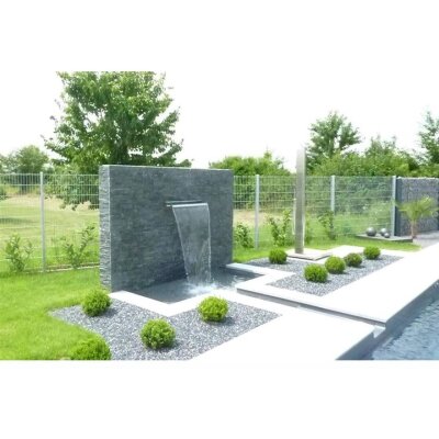 Edelstahl V2A Wasserfall CASCADE 800 mm mit RGB - Beleuchtung