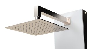 Ideal Gartendusche Tobago WPC | Glas weiss