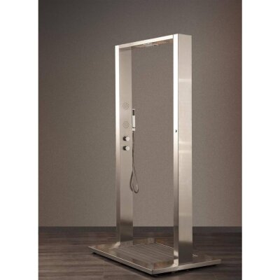 Ideal Eichenwald Warmwasserdusche Samoa Edelstahl