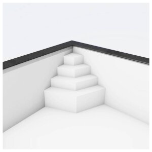 Schwimmbadreppe TrendStone Ecktreppe Smaragd 118 x 118 cm | H 128 cm 4-stufig für Beckentiefe 150 cm | Polystyrol | Kunststoffbeschichtung