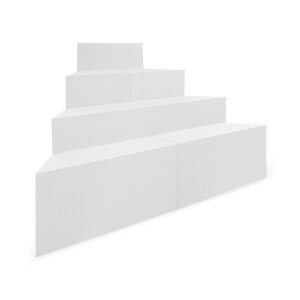 TrendStone Ecktreppe Oblique 169 x 169 cm | H 128 cm 4-stufig für Beckentiefe 150 cm | Polystyrol | Kunststoffbeschichtung