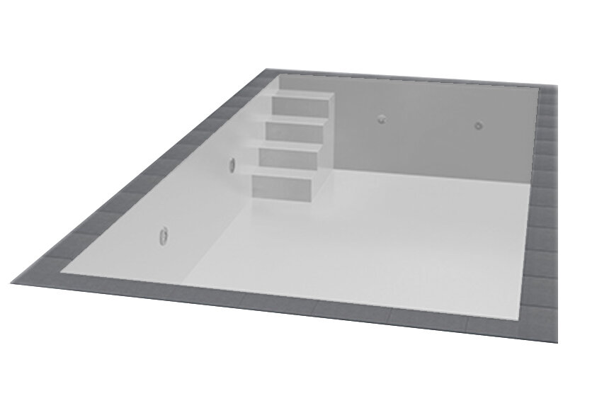 Trend Pool TrendStone Styroporpool Schwimmbecken Komplettpaket inkl. Pooltechnik 500 x 300 x 150 cm Treppe Variofit 58 links-Weiß-Basis Set