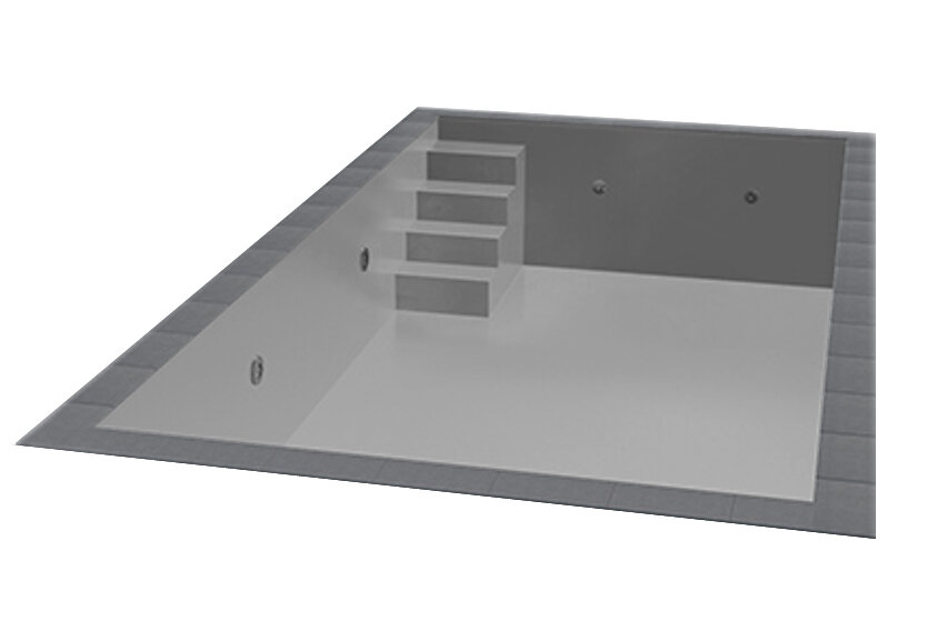 Trend Pool TrendStone Styroporpool Schwimmbecken Komplettpaket inkl. Pooltechnik 800 x 400 x 150 cm Treppe Variofit 58 links-Hellgrau-Premium Set