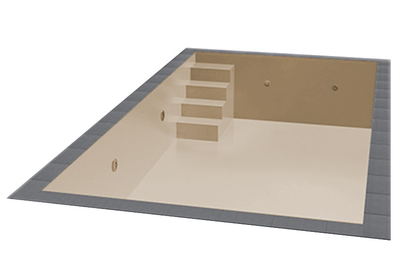 Trend Pool TrendStone Styroporpool Schwimmbecken Komplettpaket inkl. Pooltechnik 800 x 400 x 150 cm Treppe Variofit 58 links-Sand-Basis Set