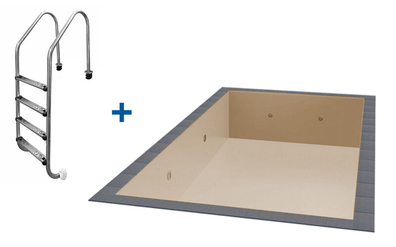Trend Pool TrendStone Styroporpool Schwimmbecken Komplettpaket inkl. Pooltechnik 500 x 300 x 150 cm Einstiegsleiter-Sand-Basis Set
