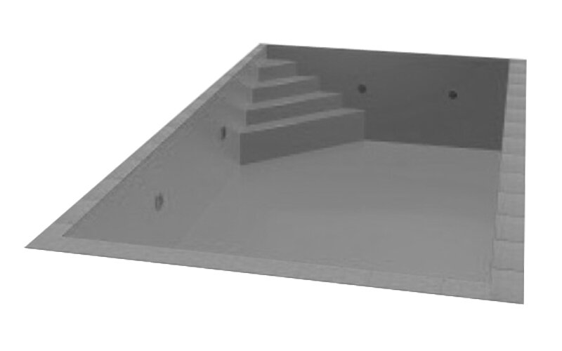 Trend Pool TrendStone Styroporpool Schwimmbecken Komplettpaket inkl. Pooltechnik 800 x 400 x 150 cm Treppe Oblique links-Hellgrau-Premium Set