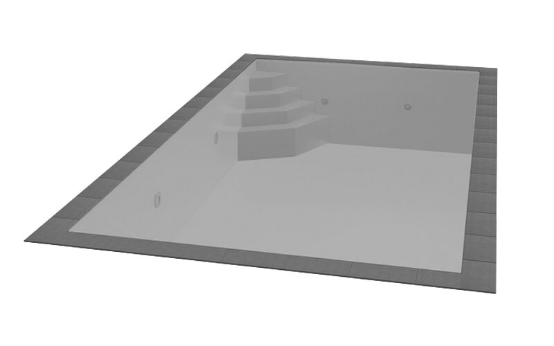 Trend Pool TrendStone Styroporpool Schwimmbecken Komplettpaket inkl. Pooltechnik 800 x 400 x 150 cm Treppe Smaragd links-Hellgrau-Premium Set