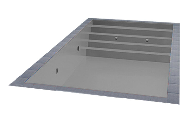 Trend Pool TrendStone Styroporpool Schwimmbecken Komplettpaket inkl. Pooltechnik 600 x 300 x 150 cm Treppe Gesamte Breite-Hellgrau-Premium Set