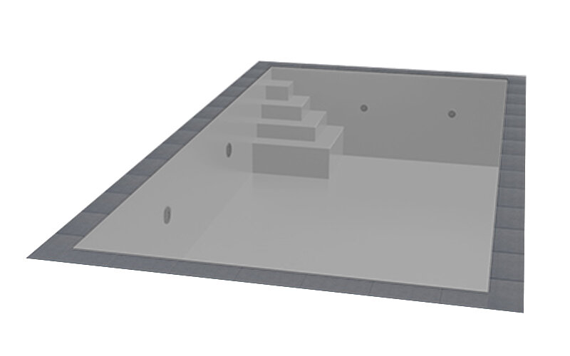Trend Pool TrendStone Styroporpool Schwimmbecken Komplettpaket inkl. Pooltechnik 600 x 300 x 150 cm Treppe Smart links-Hellgrau-Basis Set