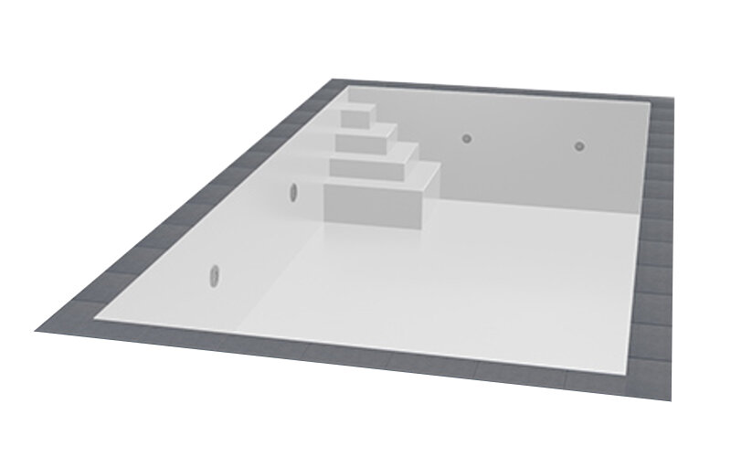 Trend Pool TrendStone Styroporpool Schwimmbecken Komplettpaket inkl. Pooltechnik 600 x 300 x 150 cm Treppe Smart links-Weiß-Basis Set