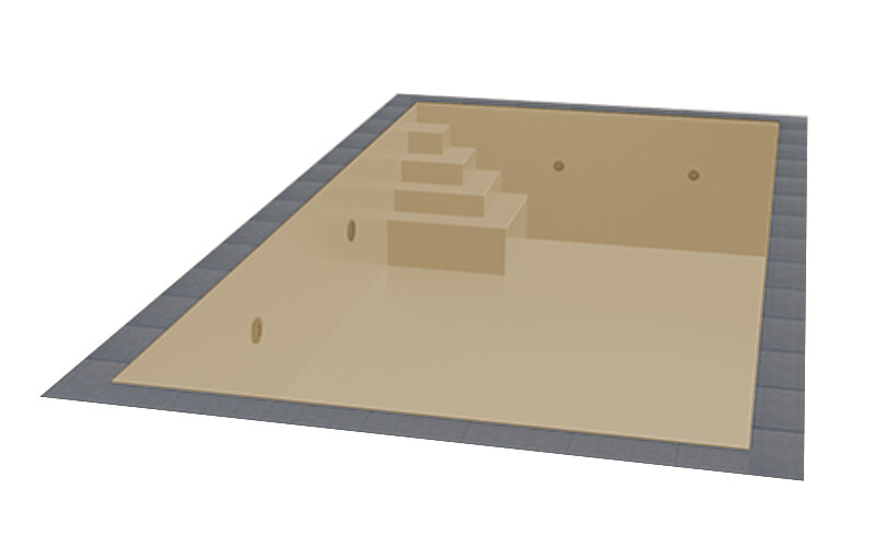 Trend Pool TrendStone Styroporpool Schwimmbecken Komplettpaket inkl. Pooltechnik 700 x 350 x 150 cm Treppe Smart links-Sand-Basis Set