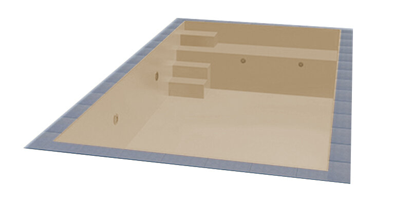 Trend Pool TrendStone Styroporpool Schwimmbecken Komplettpaket inkl. Pooltechnik 600 x 300 x 150 cm Treppe Variofit 58 links inkl. Sitzbank-Sand-Basis
