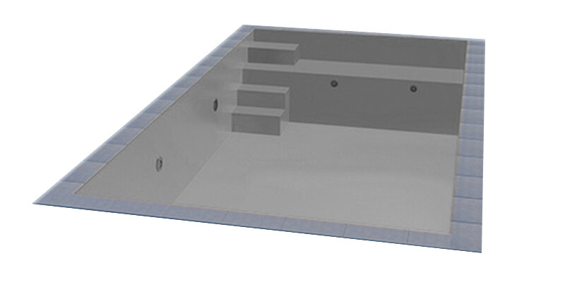 Trend Pool TrendStone Styroporpool Schwimmbecken Komplettpaket inkl. Pooltechnik 500 x 300 x 150 cm Treppe Variofit 58 links inkl. Sitzbank-Hellgrau-