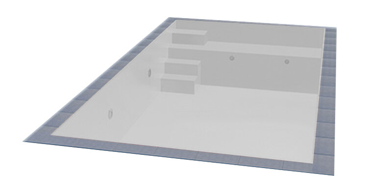 Trend Pool TrendStone Styroporpool Schwimmbecken Komplettpaket inkl. Pooltechnik 500 x 300 x 150 cm Treppe Variofit 58 links inkl. Sitzbank-Weiß-Basis