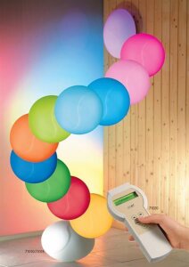 Eliga Sauna-LED-Farbleuchte rund mit Funkfernbedienung