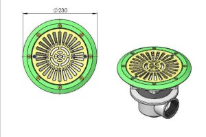 Astral Ersatzteil Abflussflansch mit Dichtungen für Bodenablauf