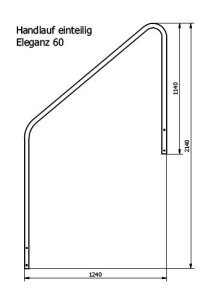 REKU Handlauf einteilig V4A für Polyestertreppe Eleganz 60 + 80