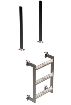 Ideal Eichenwald Schwimmbad Leiter Modell 12.3 KLASSIK 2-5 Stufig V4A Edelstahl