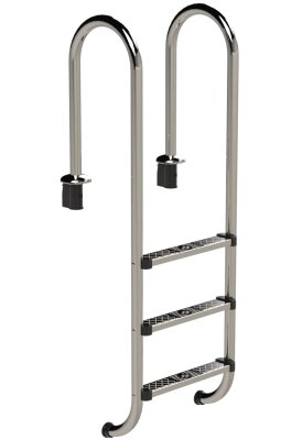 Schwimmbad Tiefbeckenleiter Ideal Eichenwald 2-5 Stufig Edelstahl Modell 55