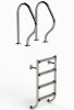 Einbauleiter Edelstahl V2A Standard 4-stufig geteilte Ausführung 1,4 m Schwimmbad Leiter
