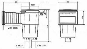 Astral Skimmer in Farbe Sand Typ 17,5 365 mm