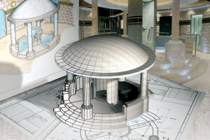 LUX ELEMENTS®  CONCEPT-ROOM-DA-CROSS.80 Dampfbadach Kuppel 50 mm 190 x 125 cm