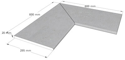 Keramik Beckenrandstein Maranello Eckstein Innenecke (Set. 2Stk 45°) 60x29,5x2 cm