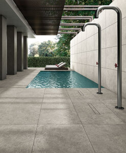 Keramik Beckenrandstein Maranello Eckstein Außenecke (Set 2 Stk. 45°) 60x29,5x2 cm