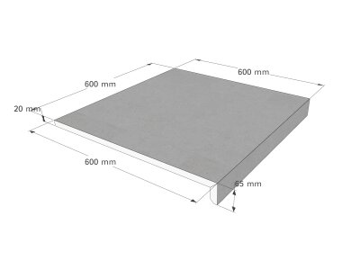 Beckenrandsteine L-Profil Exclusive Sizes Gerade 60 x 60 x 2 cm