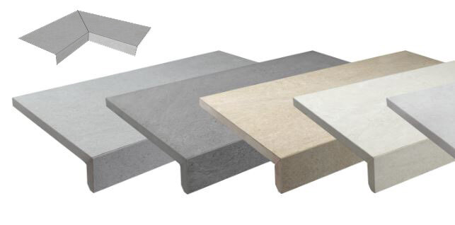 Scandi Roc Firenze Ceramica L - Beckenrandstein Innenecke 90° Royal Grey (613,22 € pro 1 m²)