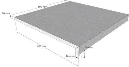 Scandi Roc Beckenrandstein Keramik Fliese Firenze Rechteckiges Pool-Komplettset Nordic Dark Grey 3,0 x 6,0 m (190,98 € pro 1 m)