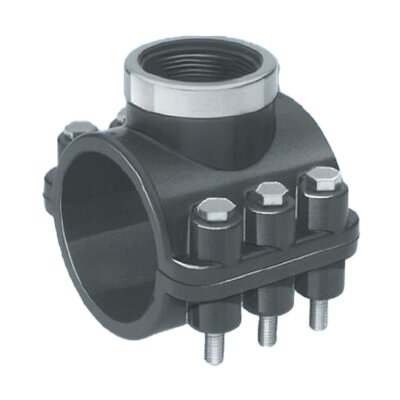 PP-Anbohrschelle d 50 mm x 3/4" mit Innengewinde - verstärkt