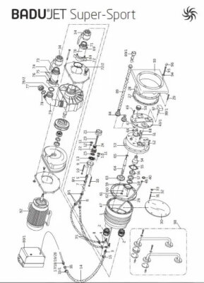 Ersatzteil Badu Jet Supersport Oberteil für Luftregulierung weiß