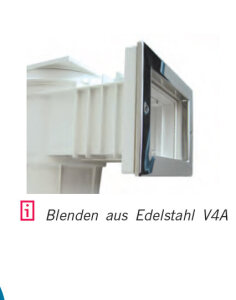 Astral Edelstahl Blende VA f&uuml;r Breitmaulskimmer 17.5 B-Ware