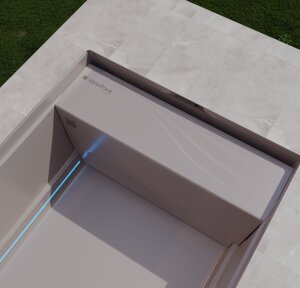 Graphen Einbaupool 7,8 x 3,48 m mit LED – Designer Fertigpool aus Graphen-Keramik | Waterrows Organic Single 78