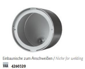 Allfit Einbaunische  für UWS ø 146 mm anschweißbar Edelstahl V4A