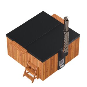 Badefass mit Außenofen für den Außenbereich Hottub Elite Quattro 200
