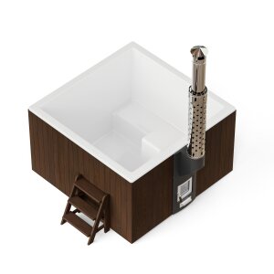Badefass mit Ofenheizung für den Außenbereich Hottub Elite Quattro 180
