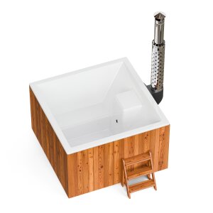 Badefass mit Ofenheizung für den Außenbereich Hottub Elite Quattro 180