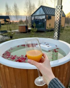 Badefass mit interner Ofenheizug für den Außenbereich Hottub Elite 180