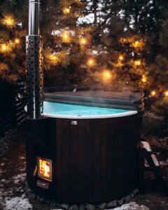 Badefass mit interner Ofenheizug für den Außenbereich Hottub Elite 200