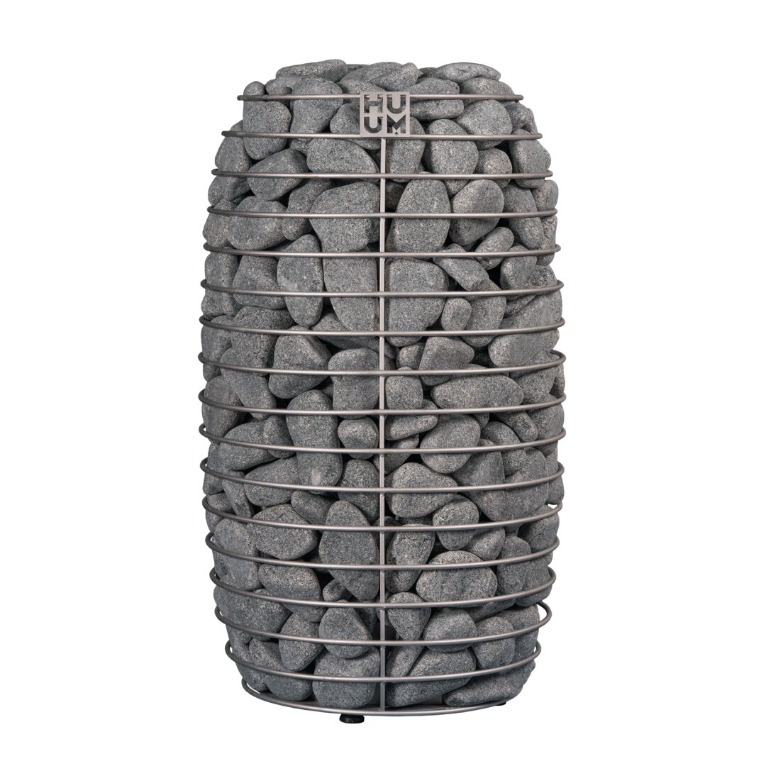 HUUM Elektrischer Saunaofen HIVE Mini 11 kW aus Edelstahl - Kompakter Premium-Saunaofen - Höhe: 750 mm - Durchmesser: 460 mm