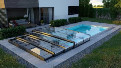 Poolüberdachung Flach Alukov PARADE LOW