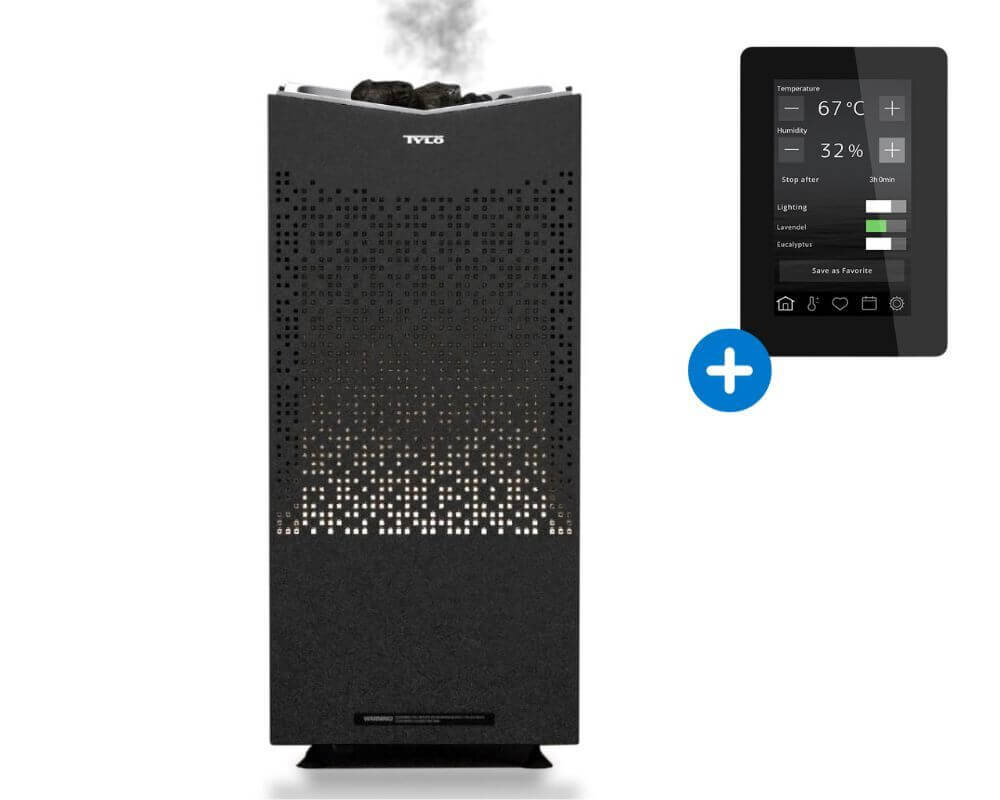 Tylö Crown Combi Elite 6 - 10 kW Saunaofen mit Saunasteuerung Elite Cloud schwarz 8 kW
