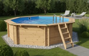 Holzpool Bali nachhaltiges Familienschwimmbad aus Holz