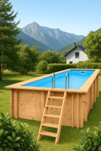 Holzpool Bali nachhaltiges Familienschwimmbad aus Holz