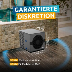 Poolex Nano New 3,5 kW Pool-W&auml;rmepumpe Plug & Play bis 20 m&sup3; &ndash; Heizen & K&uuml;hlen