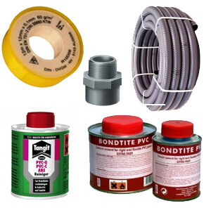 PVC Bodenablauf Anschlussset &Oslash; 63 mm an 2" IG...